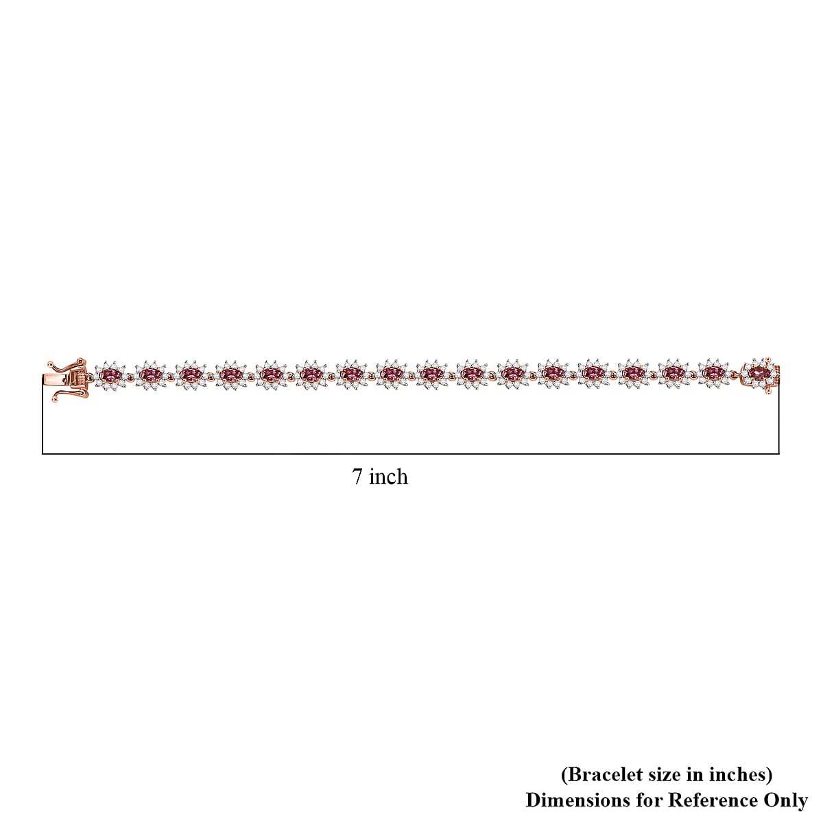 D'Joy Premium Blush Tourmaline and White Zircon 8.70 ctw Blush Bloom Bracelet in 18K Vermeil Rose Gold Over Sterling Silver (6.50 In) image number 2