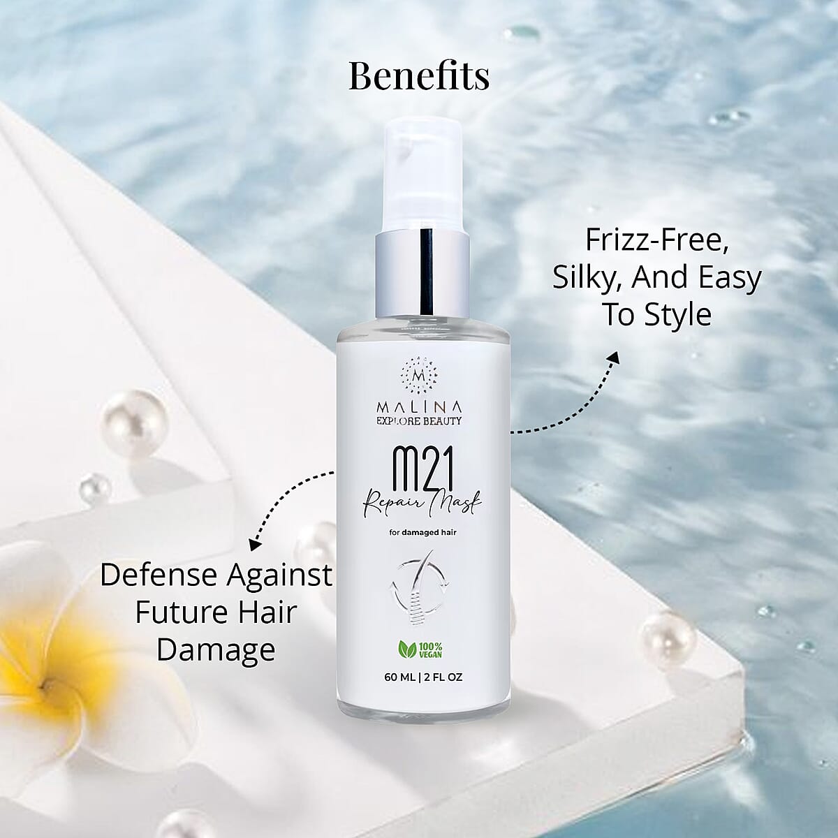 Malina M21 Repair Mask Leave-In Repair Hair Mask (2oz) image number 2