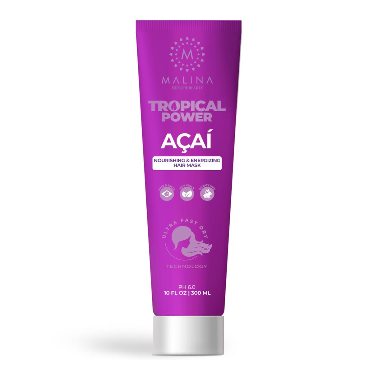 Malina Tropical Power Acai Nourishing & Energizing Hair Mask (10oz) image number 0