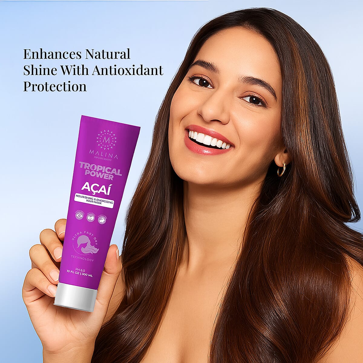 Malina Tropical Power Acai Nourishing & Energizing Hair Mask (10oz) image number 1