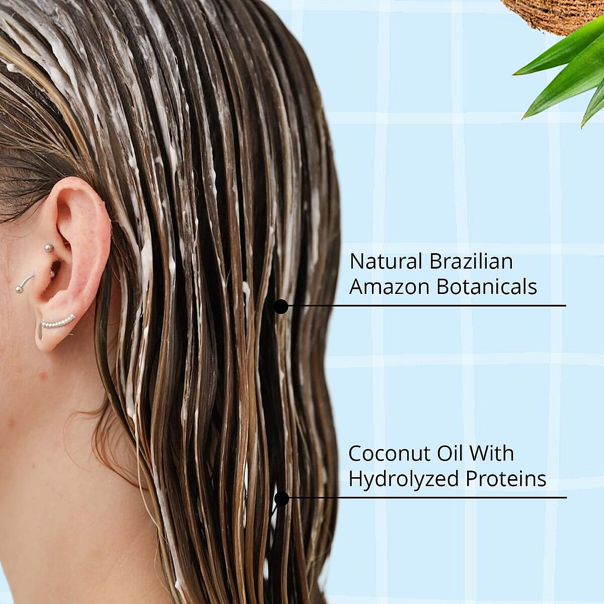 Malina Tropical Power Coconut Nourishing & Hydrating Hair Mask (10oz) image number 3