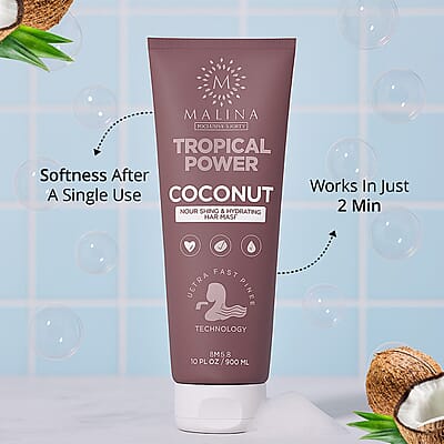 Malina Tropical Power Coconut Nourishing & Hydrating Hair Mask (10oz)