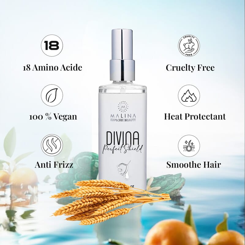 Malina Divina Perfect Shield Protective Frizz Control Styling Spray (4oz)