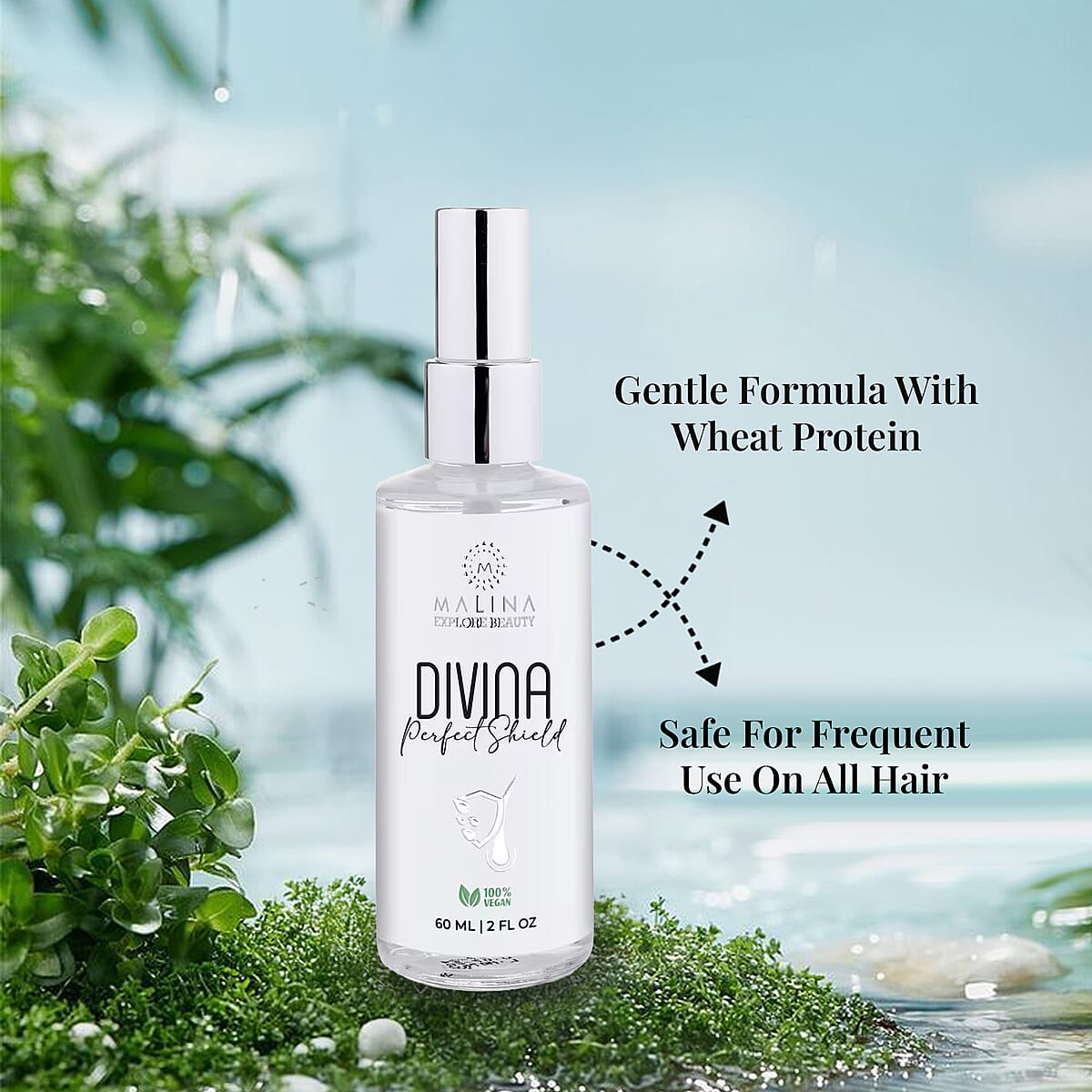 Malina Divina Perfect Shield Pretective Frizz Control Styling Spray (4oz) image number 4