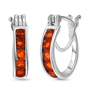 D'Joy Fire Opal 0.50 ctw Earrings in Platinum Over Sterling Silver