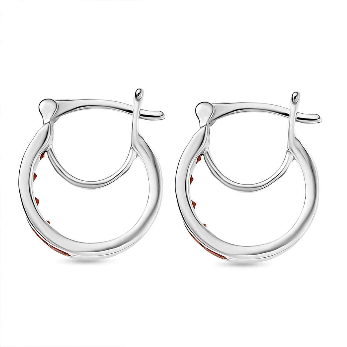 D'Joy Fire Opal 0.50 ctw Earrings in Platinum Over Sterling Silver image number 3