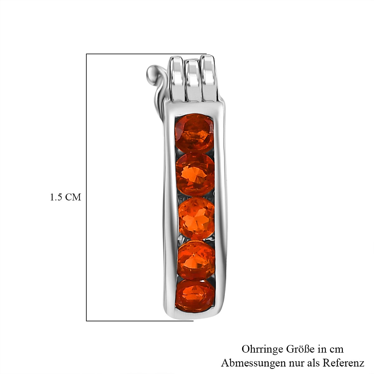 D'Joy Fire Opal 0.50 ctw Earrings in Platinum Over Sterling Silver image number 4