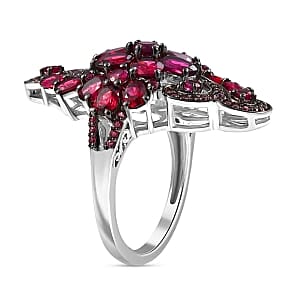 Orissa Rhodolite Garnet 6.01 ctw Ring in Rhodium Over Sterling Silver (Size 11.5)