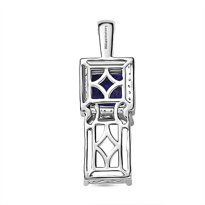 Luxuriant 950 Platinum AAAA Tanzanite, Diamond (E-F, VS2) Mounting Pendant 2.40 ctw