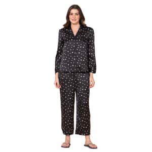 TAMSY Black 100% Polyester Nightwear Set - L