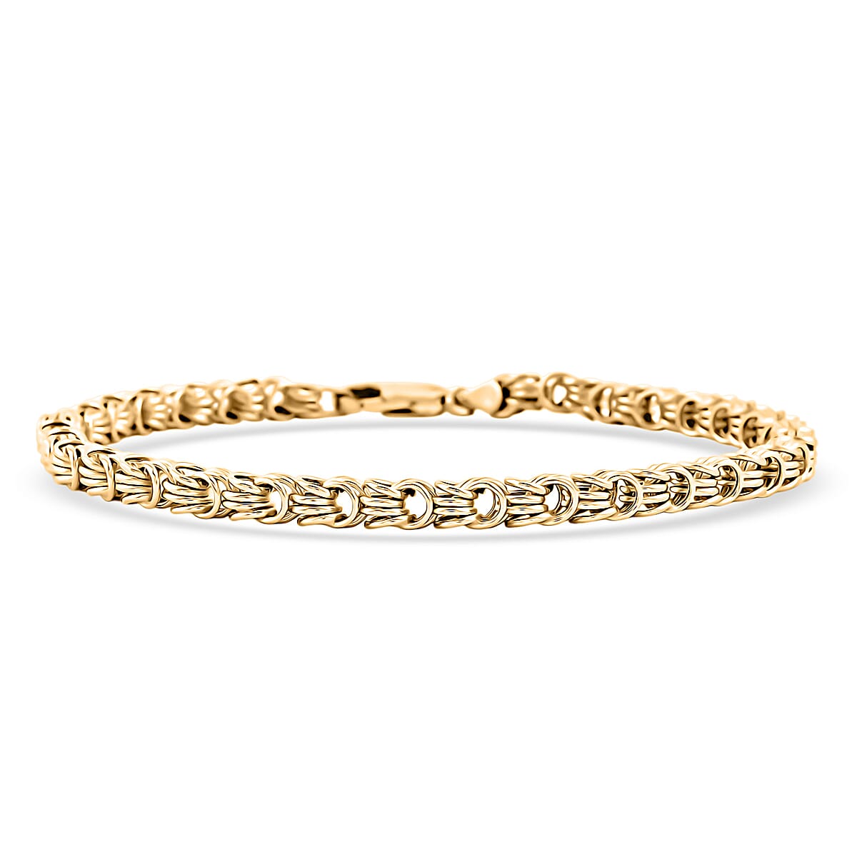 Made In Italy Byzantine Links Chain Bracelet in 10K Yellow Gold (7.50 In) 4.60 Grams image number 0