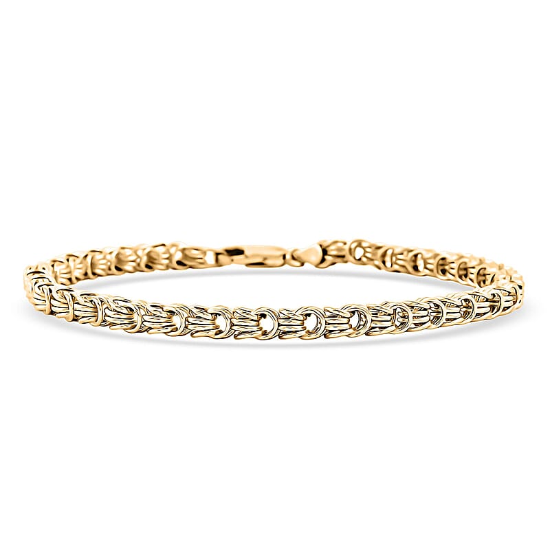 Italian Byzantine Links Chain Bracelet in 10K Yellow Gold (7.50 In) 4.60 Grams