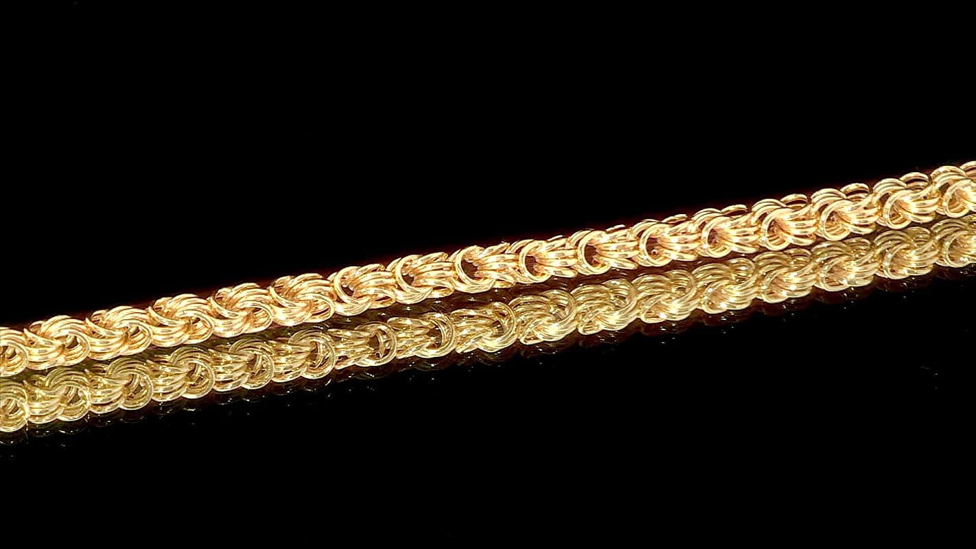 Italian Byzantine Links Chain Bracelet in 10K Yellow Gold (7.50 In) 4.60 Grams