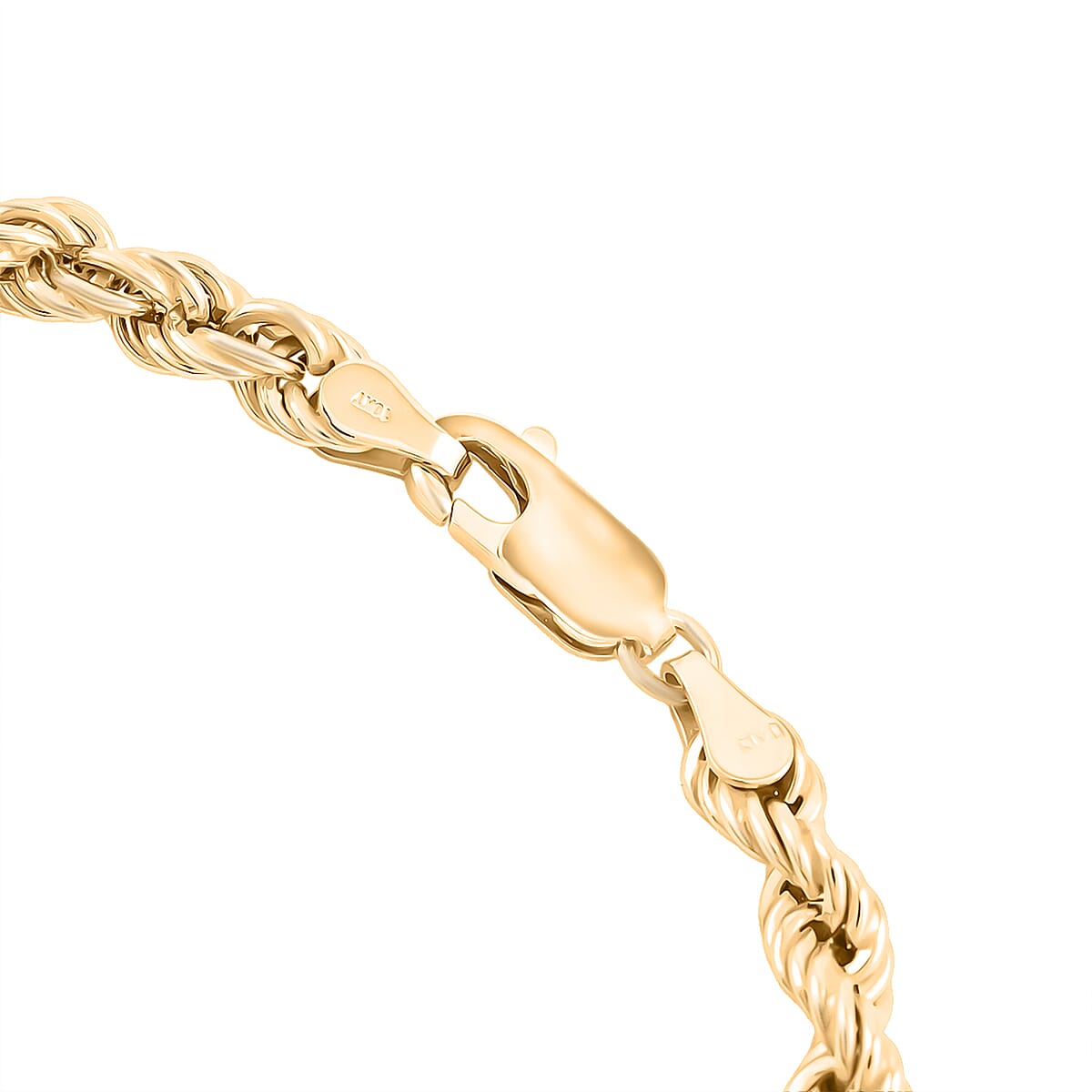 Made In Italy 0.80mm Rope Chain Bracelet in 10K Yellow Gold (8.00 In) 5.23 Grams image number 3