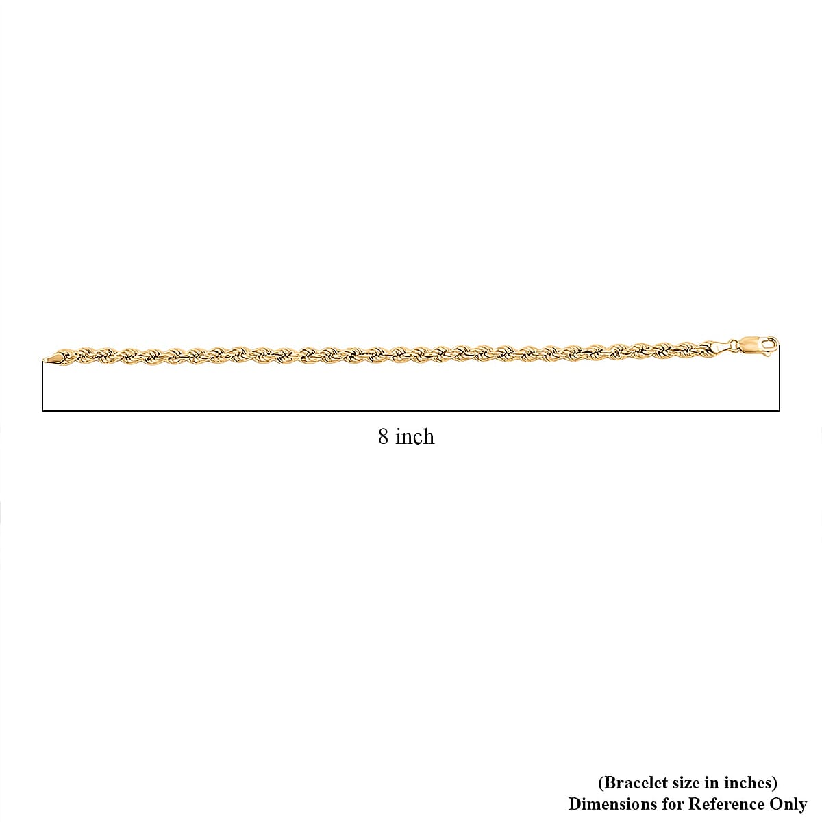 Italian Rope Chain Bracelet in 10K Yellow Gold (8.00 In) 5.23 Grams image number 5