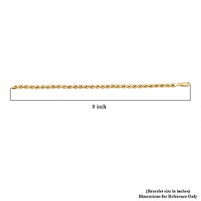 Italian Rope Chain Bracelet in 10K Yellow Gold (8.00 In) 5.23 Grams