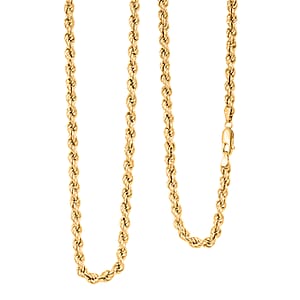 Italian 0.80mm Rope Chain Necklace in 10K Yellow Gold 17 Grams 26 Inches