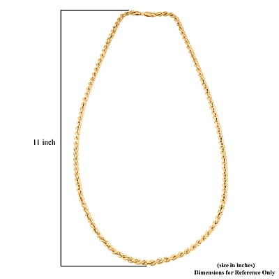 Italian Rope Chain Necklace in 10K Yellow Gold 16 Grams 26 Inches