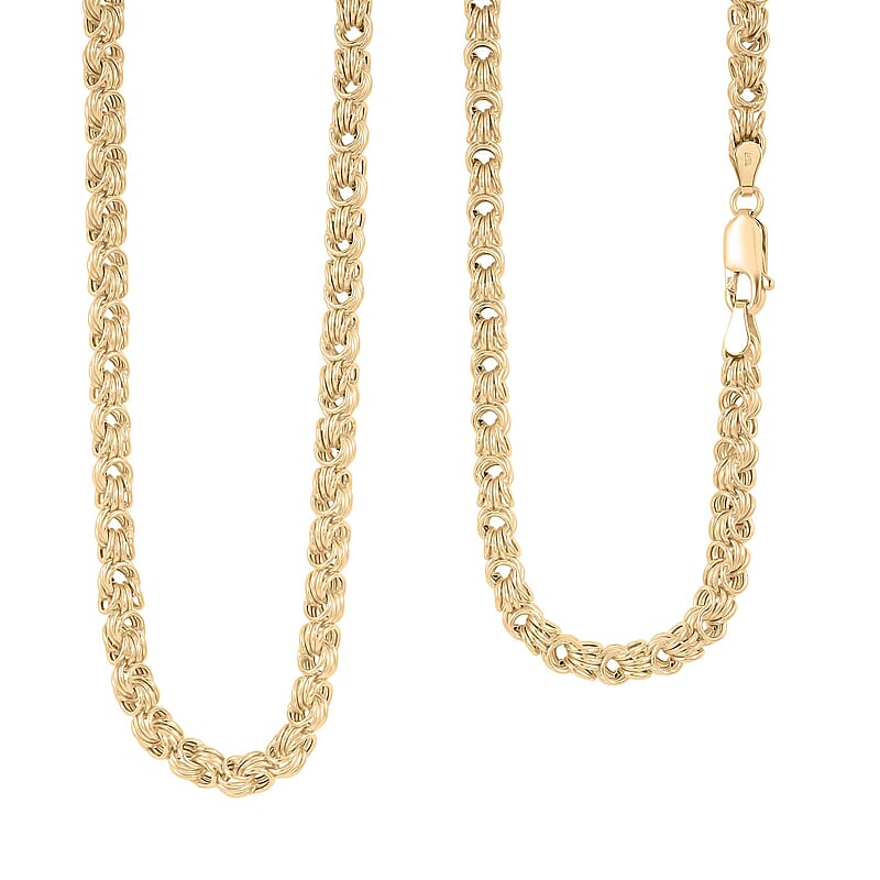 Italian Rosetta Scalare Chain Necklace in 10K Yellow Gold 12.33 Grams 20 Inches