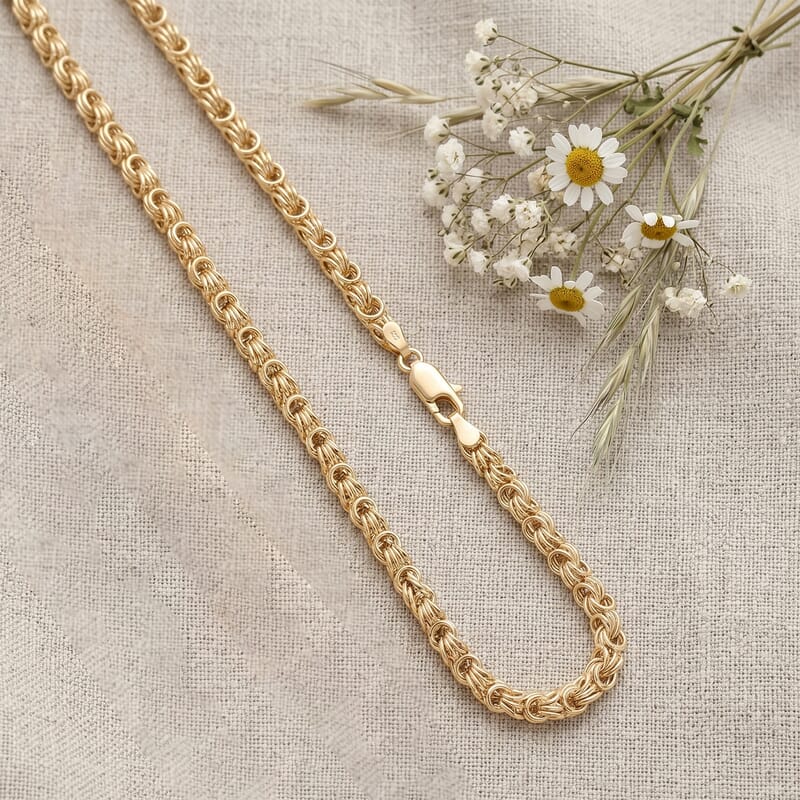 Italian Rosetta Scalare Chain Necklace in 10K Yellow Gold 12.33 Grams 20 Inches
