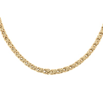 Italian Rosetta Scalare Chain Necklace in 10K Yellow Gold 12.33 Grams 20 Inches