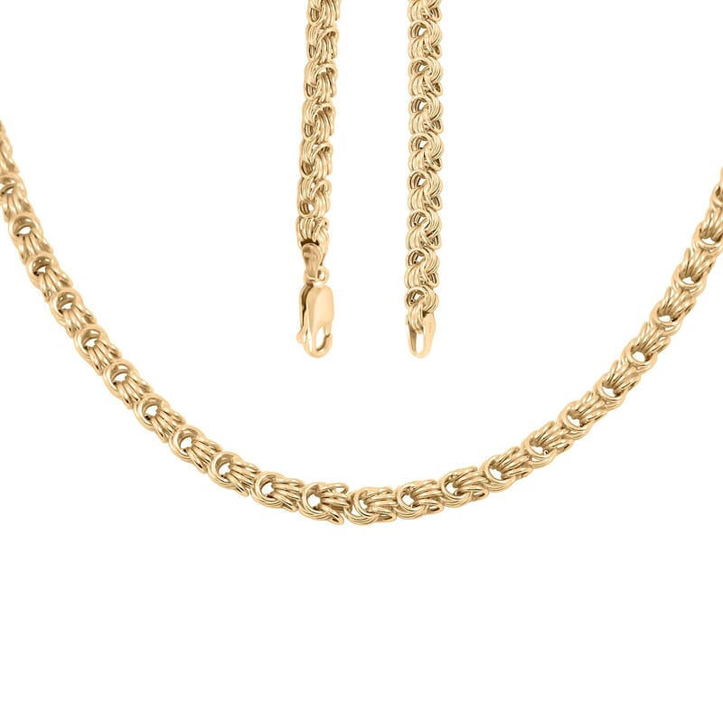 Italian Rosetta Scalare Chain Necklace in 10K Yellow Gold 12.33 Grams 20 Inches