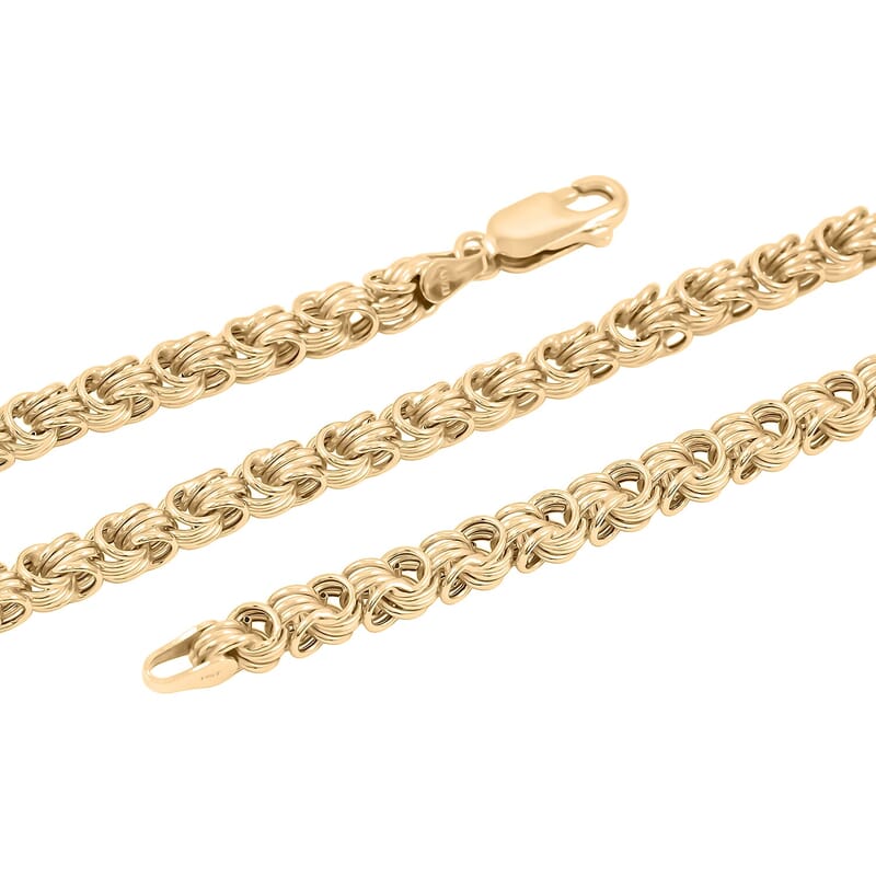 Italian Rosetta Scalare Chain Necklace in 10K Yellow Gold 12.33 Grams 20 Inches