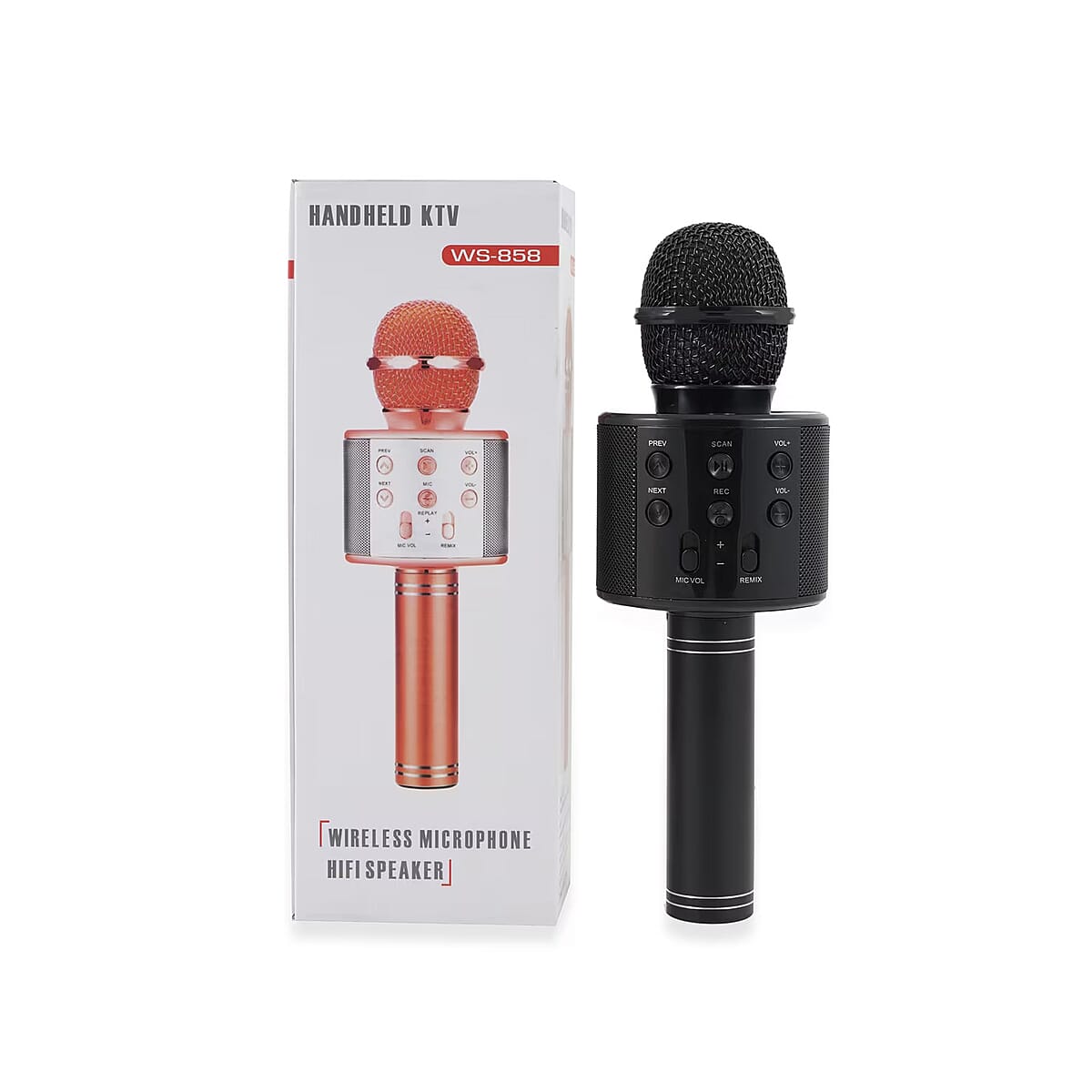CLOSEOUT Total Vision Handheld Karaoke Microphone with Bluetooth Speaker -Black image number 0