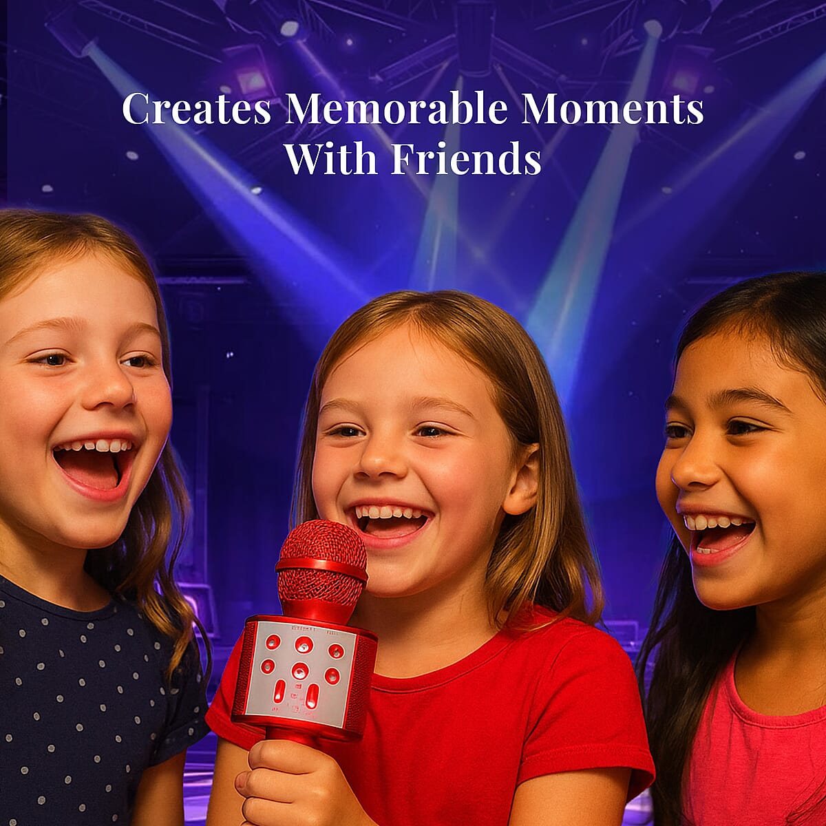 CLOSEOUT Total Vision Handheld Karaoke Microphone with Bluetooth Speaker -Red image number 3