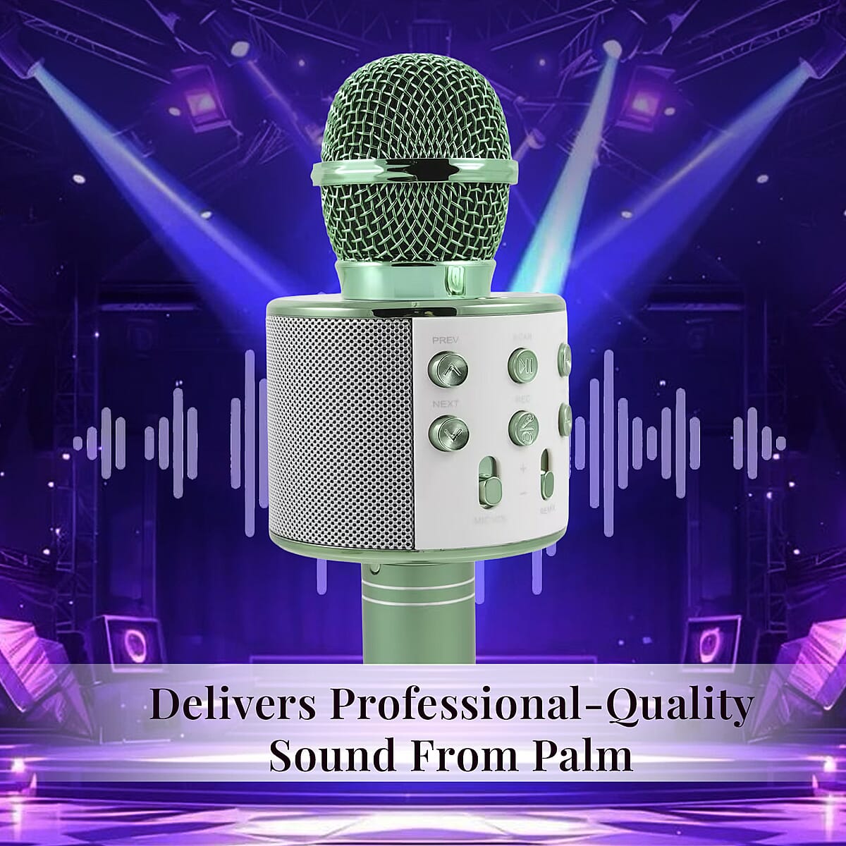 CLOSEOUT Total Vision Handheld Karaoke Microphone with Bluetooth Speaker -Green image number 2