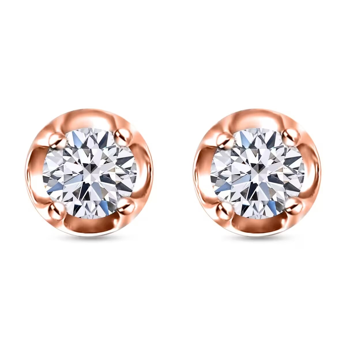 D'Joy Luxuriant Lab Grown Diamond Earring in 18K RG VermeilSterling Silver 0.20 ctw image number 0
