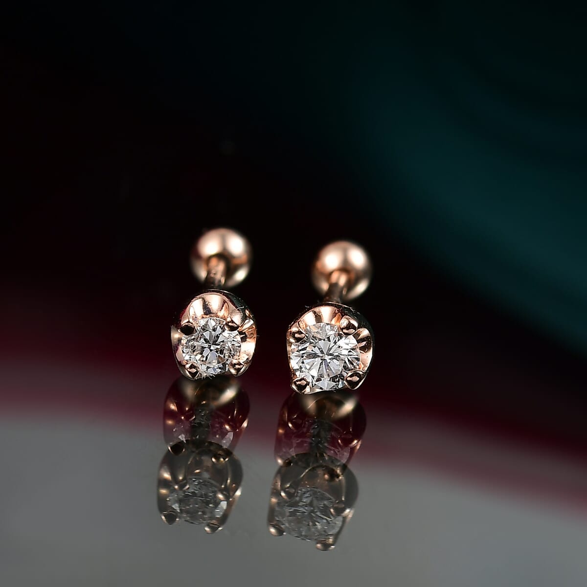 D'Joy Luxuriant Lab Grown Diamond Earring in 18K RG VermeilSterling Silver 0.20 ctw image number 1