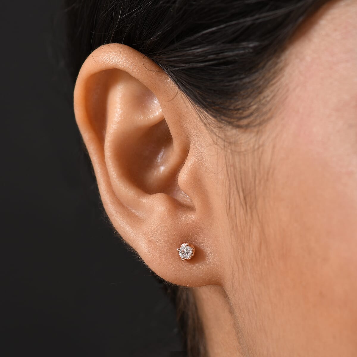 D'Joy Luxuriant Lab Grown Diamond Earring in 18K RG VermeilSterling Silver 0.20 ctw image number 2