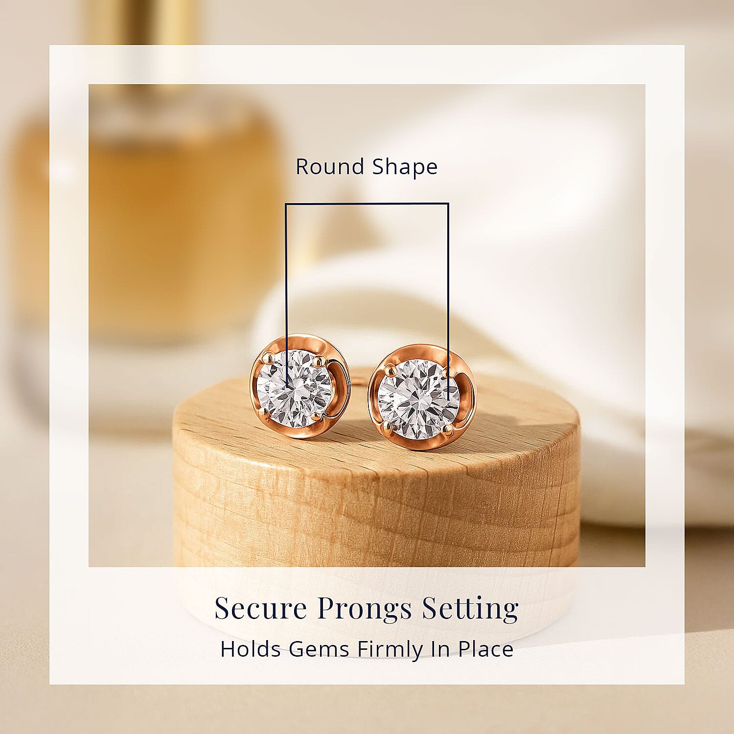 D'Joy Lab Grown Diamond I2 0.20 ctw Earrings in 18K Vermeil Rose Gold Over Sterling Silver