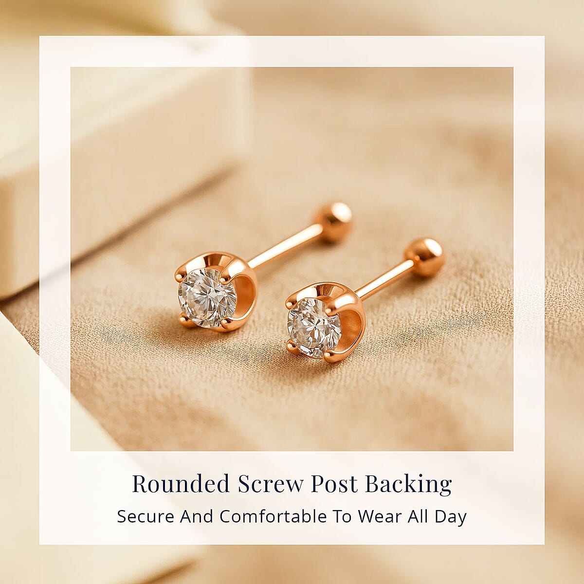 D'Joy Lab Grown Diamond I2 0.20 ctw Earrings in 18K Vermeil Rose Gold Over Sterling Silver image number 5