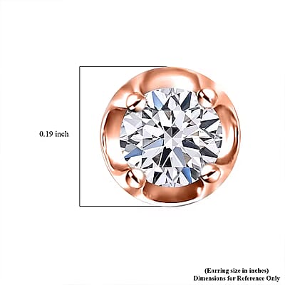 D'Joy Lab Grown Diamond I2 0.20 ctw Earrings in 18K Vermeil Rose Gold Over Sterling Silver