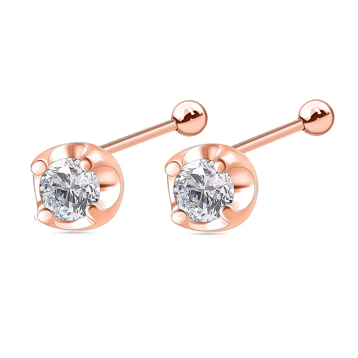 D'Joy Lab Grown Diamond I2 0.20 ctw Earrings in 18K Vermeil Rose Gold Over Sterling Silver image number 7