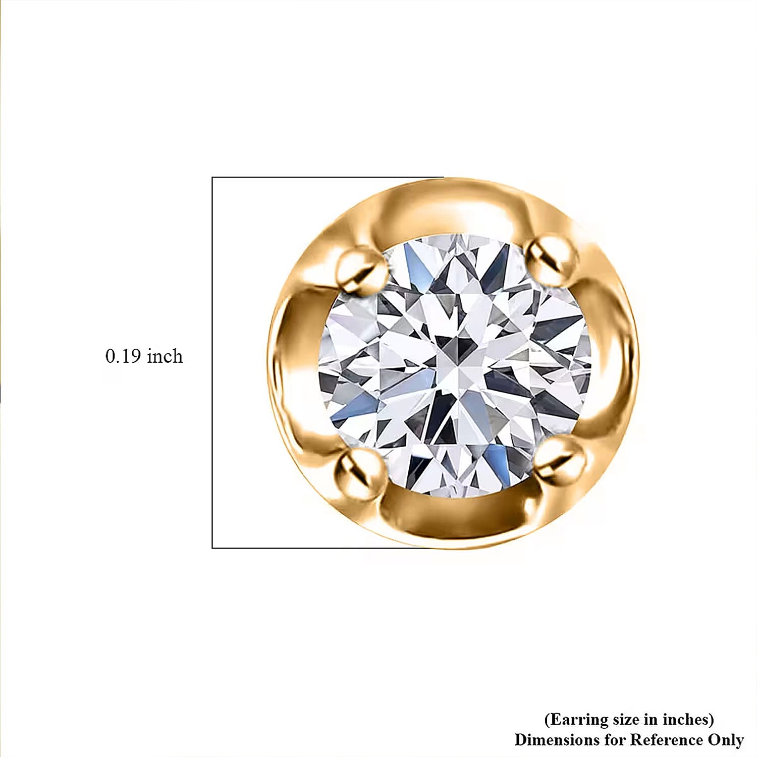 D'Joy Lab Grown Diamond I2 0.20 ctw Stud Earrings in 18K Vermeil Yellow Gold Over Sterling Silver