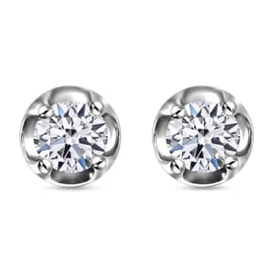 Luxuriant Lab Grown Diamond 0.20 ctw Stud Earrings in Rhodium Over Sterling Silver 