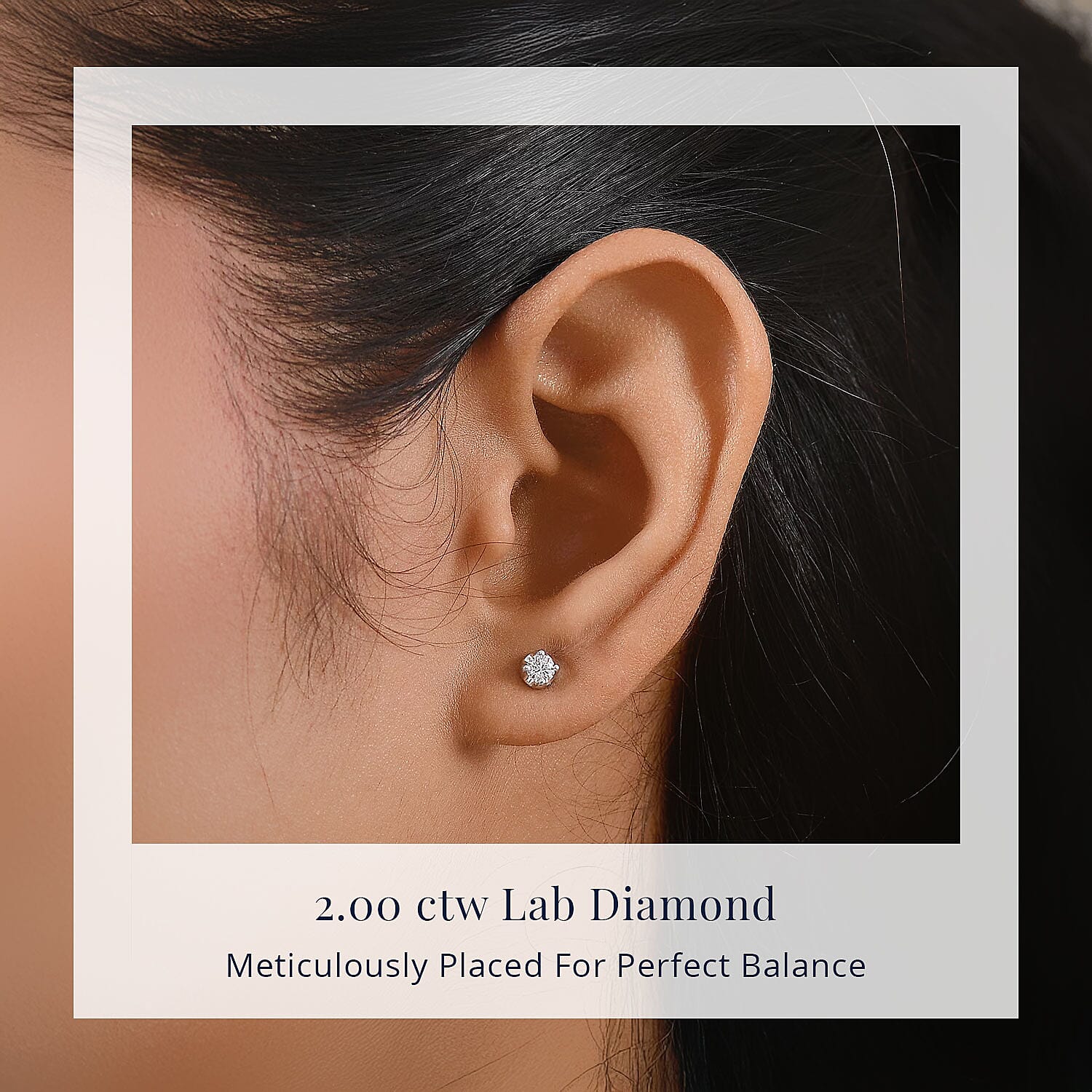 D'Joy Lab Grown Diamond I2 0.20 ctw Stud Earrings in Rhodium Over Sterling Silver 
