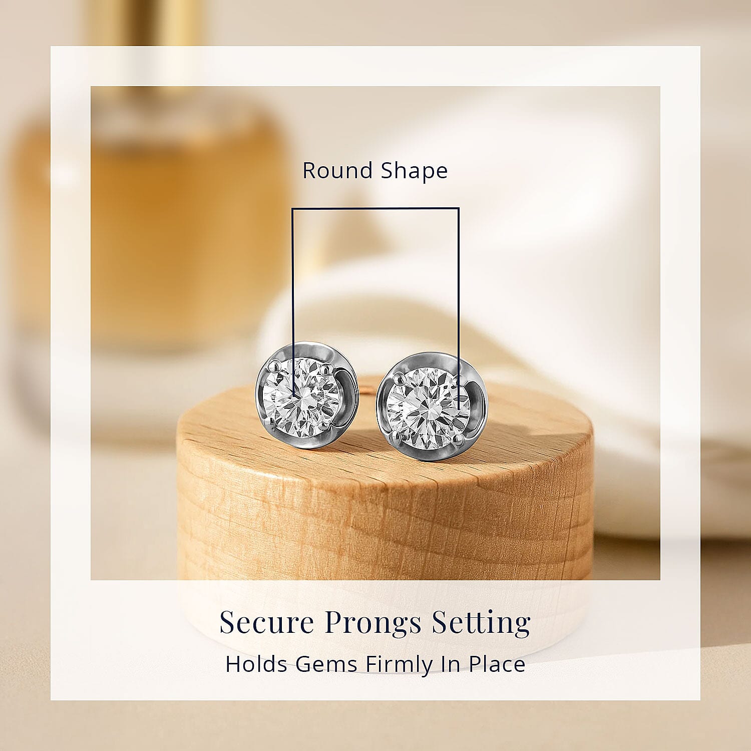 D'Joy Lab Grown Diamond I2 0.20 ctw Stud Earrings in Rhodium Over Sterling Silver 