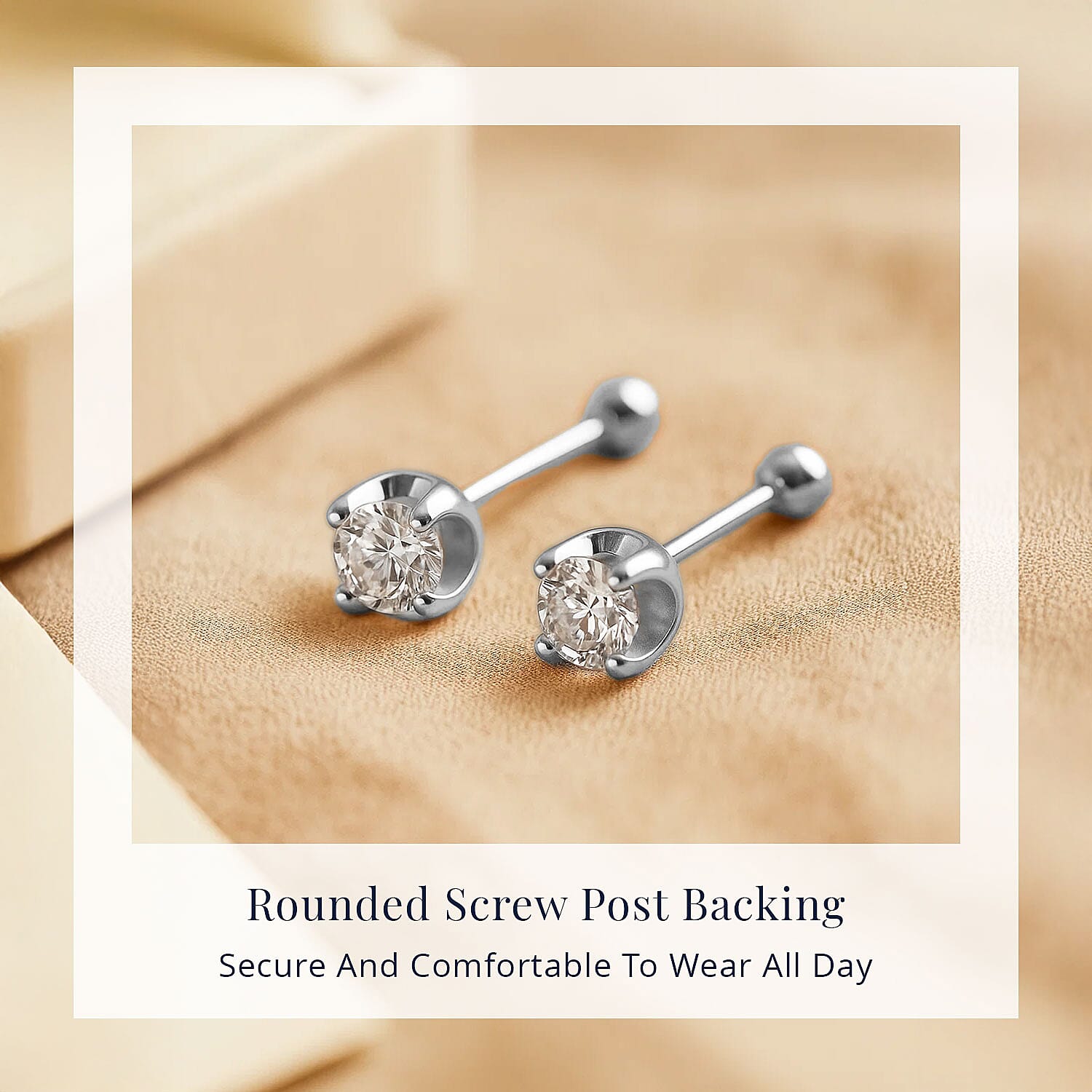 D'Joy Lab Grown Diamond I2 0.20 ctw Stud Earrings in Rhodium Over Sterling Silver 