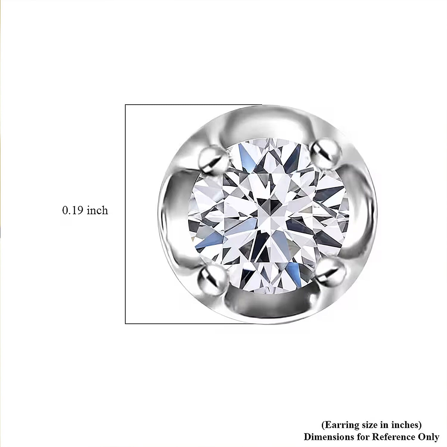 D'Joy Lab Grown Diamond I2 0.20 ctw Stud Earrings in Rhodium Over Sterling Silver 