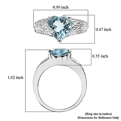 EverTrue Sky Blue Topaz 3.80 ctw Ring in Stainless Steel (Size 10.0)