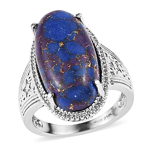 EverTrue Mojave Purple Turquoise 11.80 ctw Solitaire Ring in Stainless Steel (Size 9.0)
