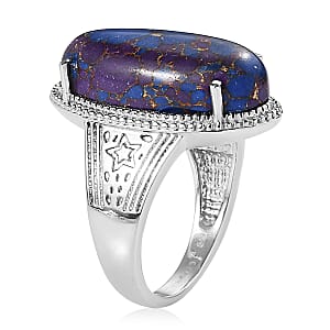 EverTrue Mojave Purple Turquoise 11.80 ctw Solitaire Ring in Stainless Steel (Size 9.0)