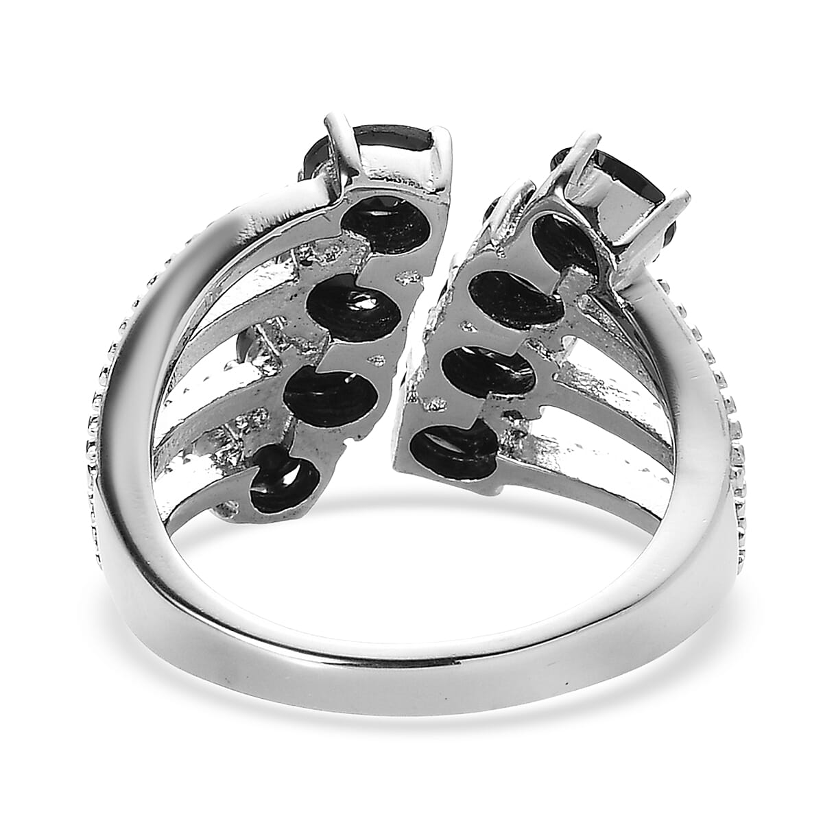 EverTrue Thai Black Spinel 4.30 ctw Ring in Stainless Steel (Size 10.0)  image number 4