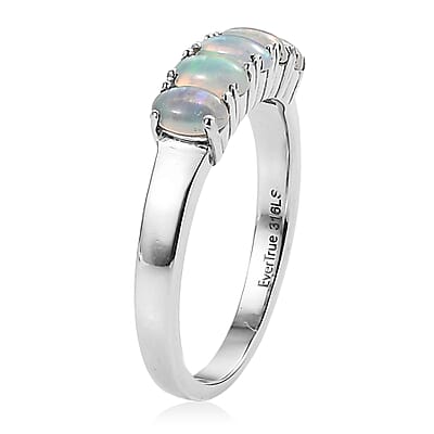 EverTrue Ethiopian Welo Opal Ring in Stainless Steel 0.85 ctw (Size 10.0)