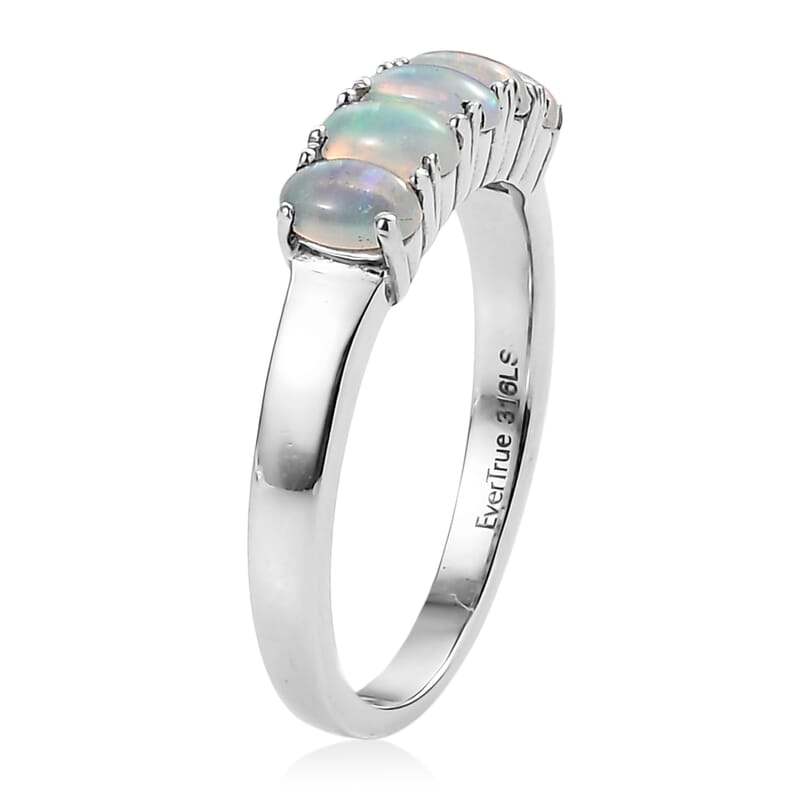 EverTrue Ethiopian Welo Opal Ring in Stainless Steel 0.85 ctw (Size 10.0)