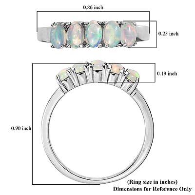 EverTrue Ethiopian Welo Opal Ring in Stainless Steel 0.85 ctw (Size 10.0)